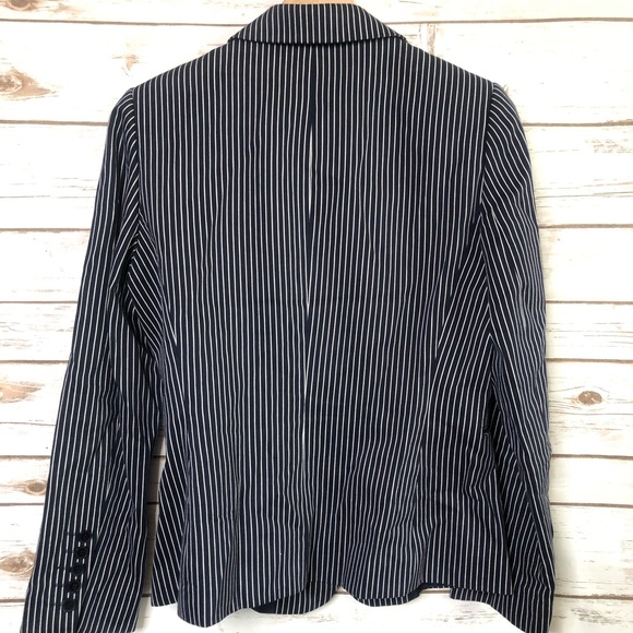 Tahari Blue & White Pinstriped Blazer/Jacket - Picture 6 of 8